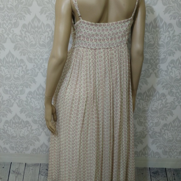 Ted Baker London Floral Glitter Silk Midi Dress Sleeveless  US Size 10 - Picture 6 of 8